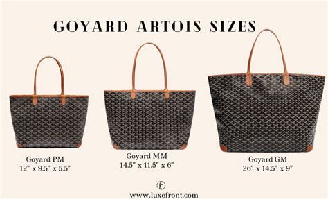 goyard pm st louis in inches|Goyard artois size comparison.